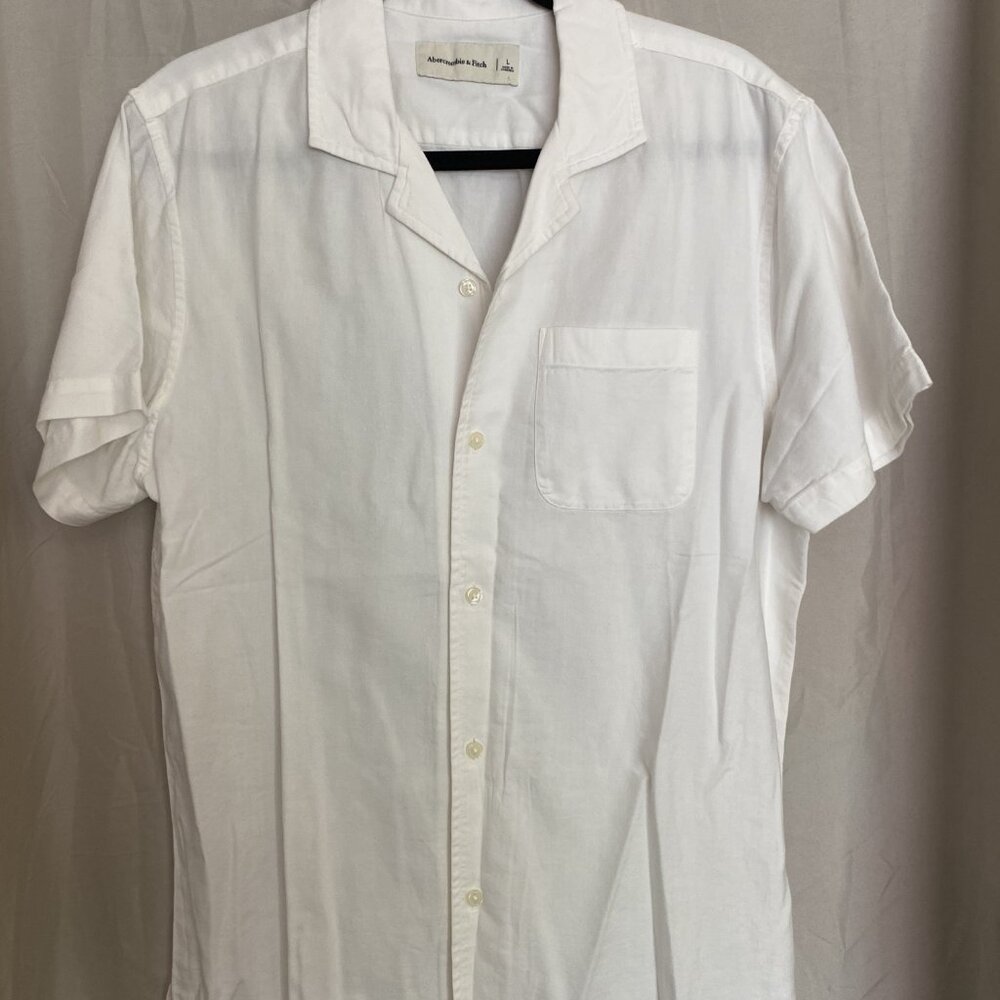 Abercrombie & Fitch Linen Blend Camp Collar Shirt